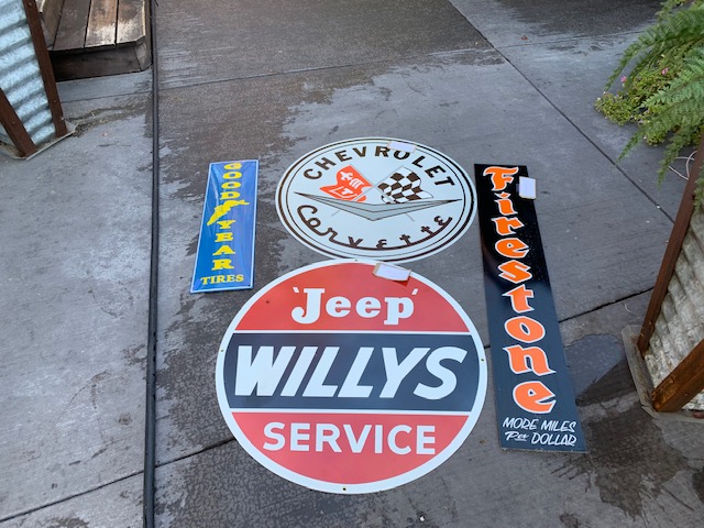 Tin Service Station Signs